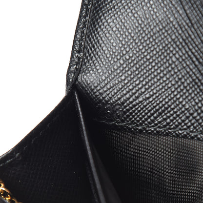 Prada Saffiano Metal Continental Flap Wallet Black 8 of 8