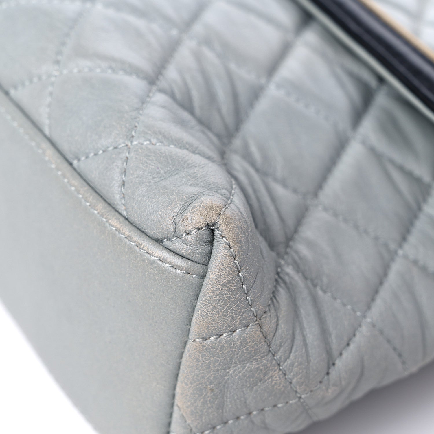 Chanel Lambskin Quilted Mademoiselle East West Flap Light Grey 9 of 15