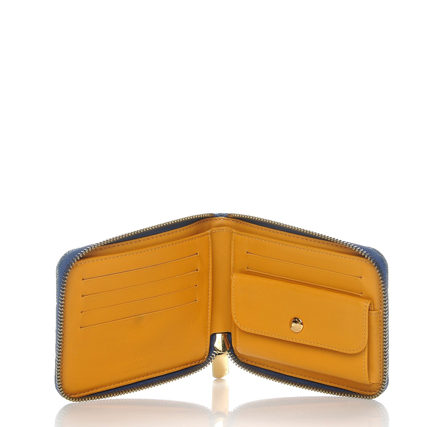 Denim Zip Compact Wallet Blue