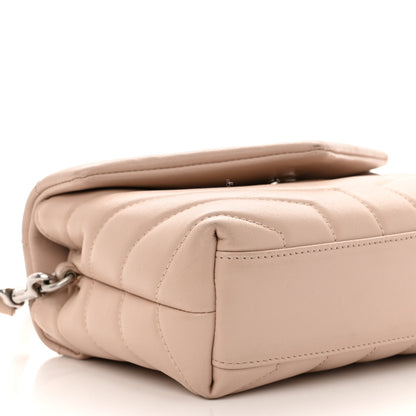 Saint Laurent Calfskin Y Quilted Monogram Toy Loulou Crossbody Bag Marble Pink 8 of 10