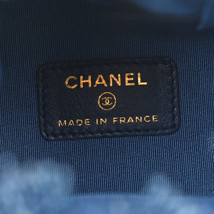 Chanel Denim Quilted Mood Mini Bucket With Chain Blue Multicolor 6 of 11