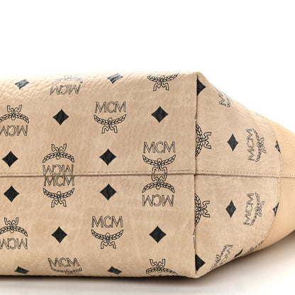 MCM Calfskin Visetos Anya Shopper Tote Beige 10 of 13