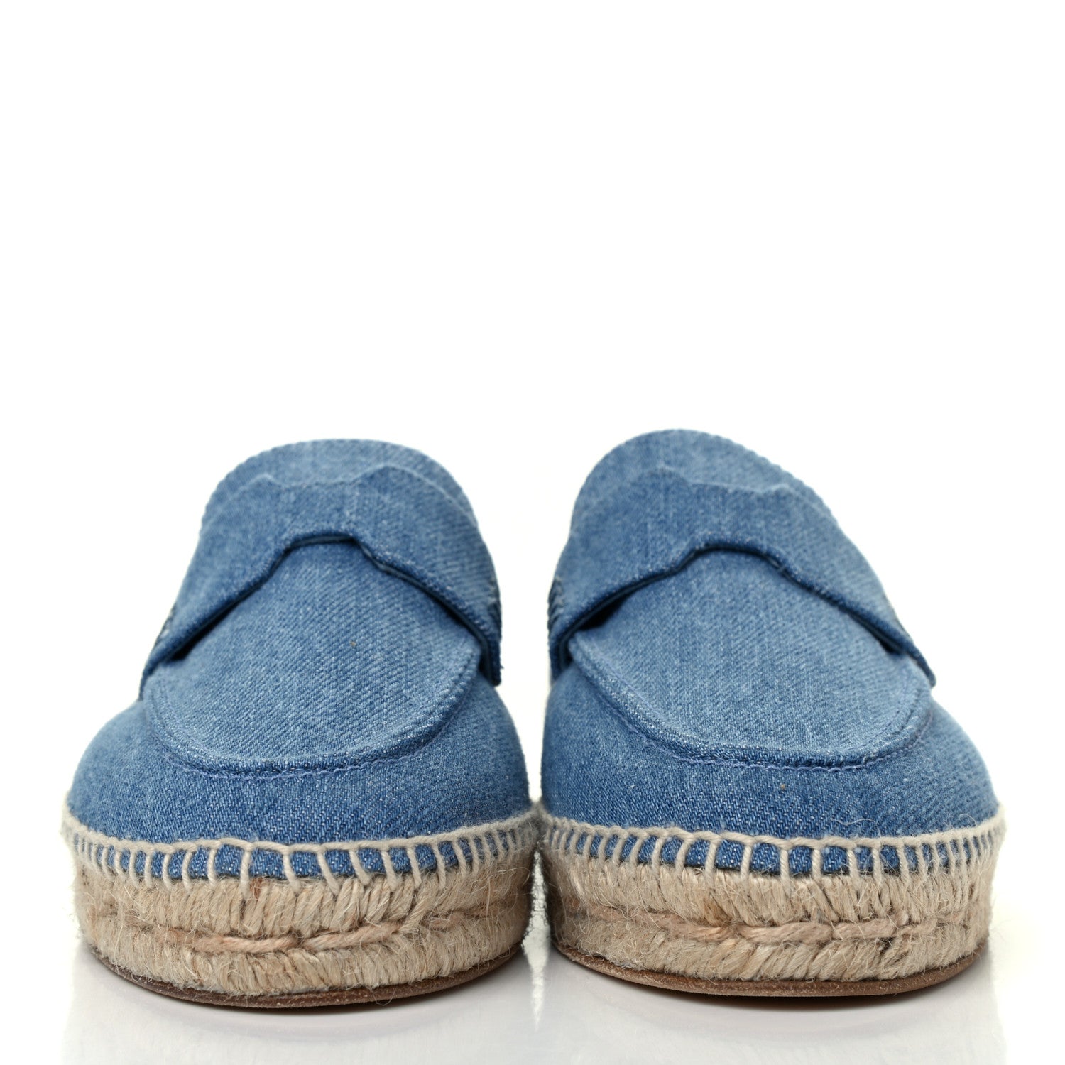 Hermes Denim Canvas Womens Trip Espadrilles 37 Bleu Clair 2 of 10