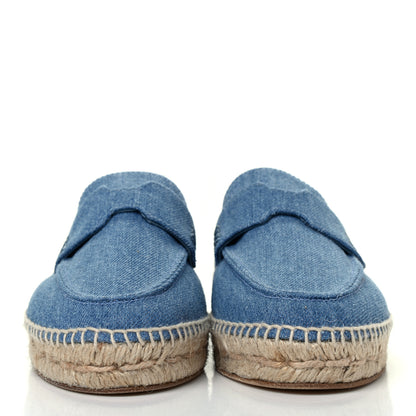 Hermes Denim Canvas Womens Trip Espadrilles 37 Bleu Clair 2 of 10