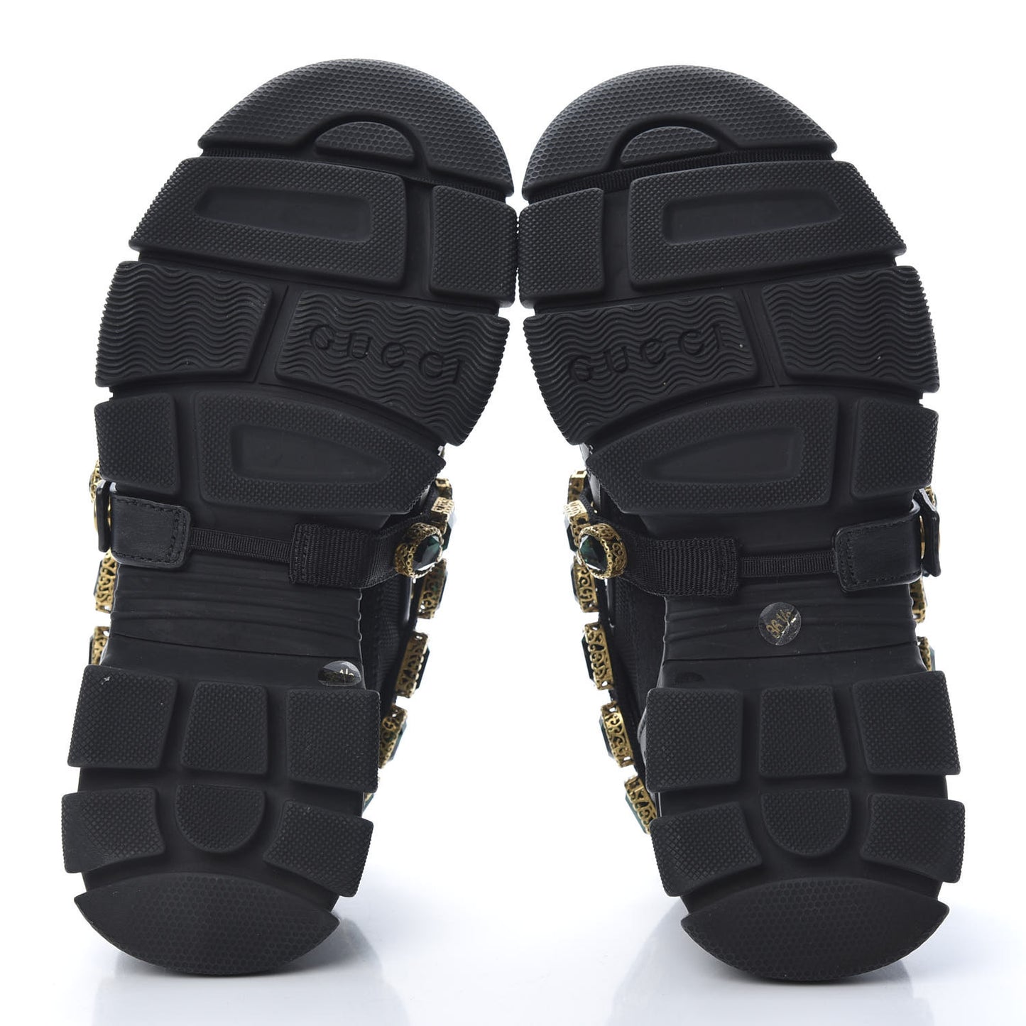 X SEGA Mesh Suede Calfskin Removable Crystals Womens Flashtrek Sneakers 36.5 Black Silver