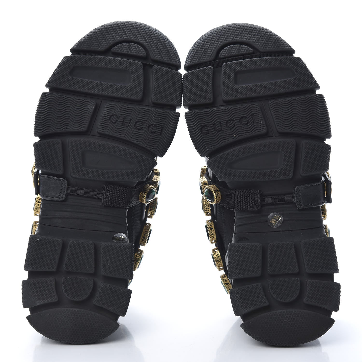 Gucci X SEGA Mesh Suede Calfskin Removable Crystals Womens Flashtrek Sneakers 36.5 Black Silver 5 of 9