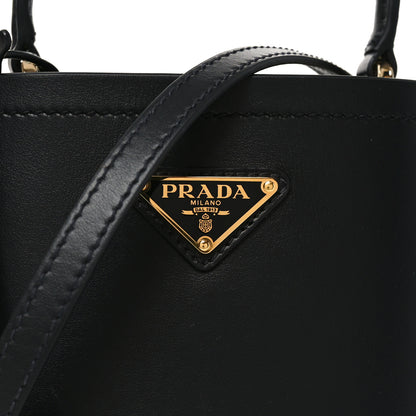 Prada Soft Calfskin Small Panier Bucket Bag Black 7 of 9