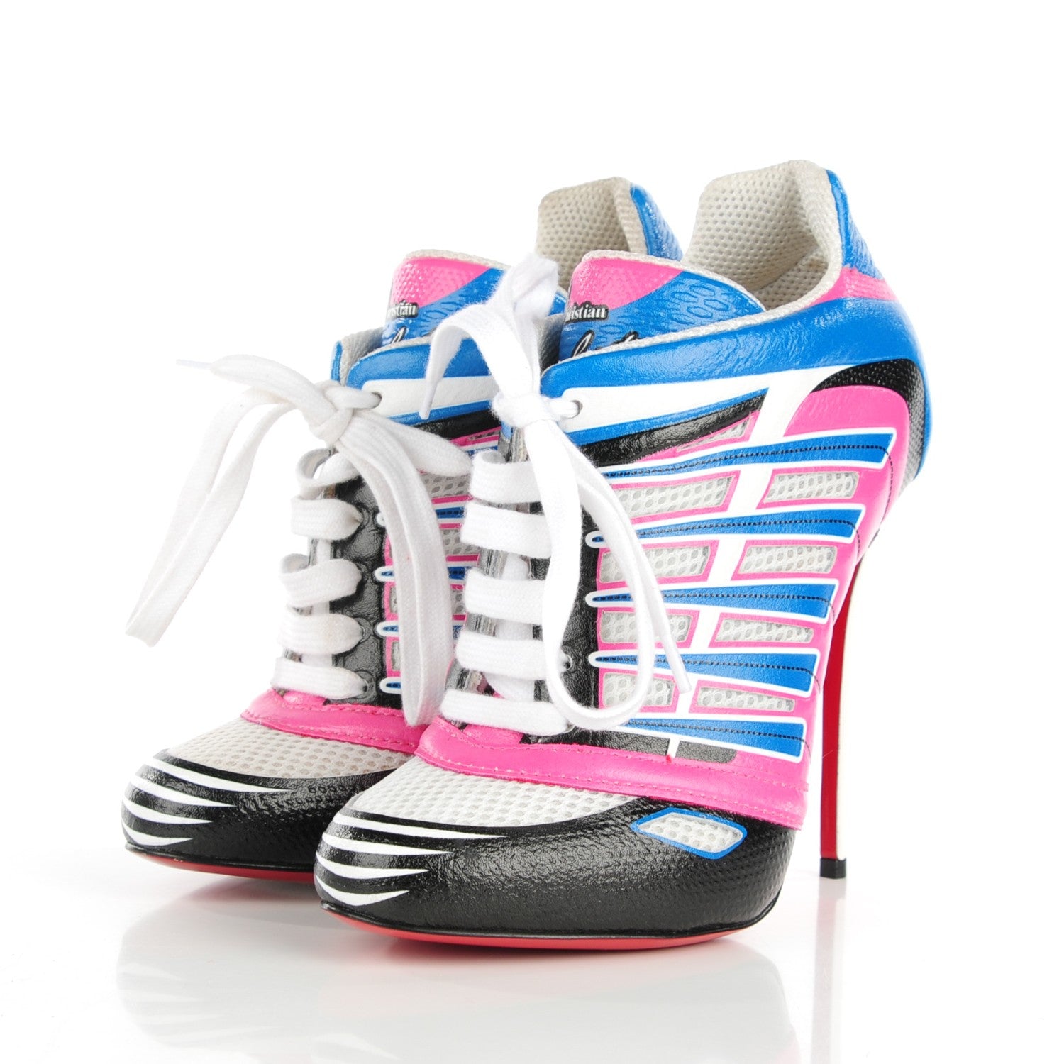 Christian Louboutin Kid Leather Jazz Calf Boltina 120 Lace Up Booties 35 Black Rose 3 of 8