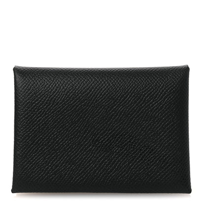 Hermes Epsom Calvi Duo Card Case Black 1 of 8
