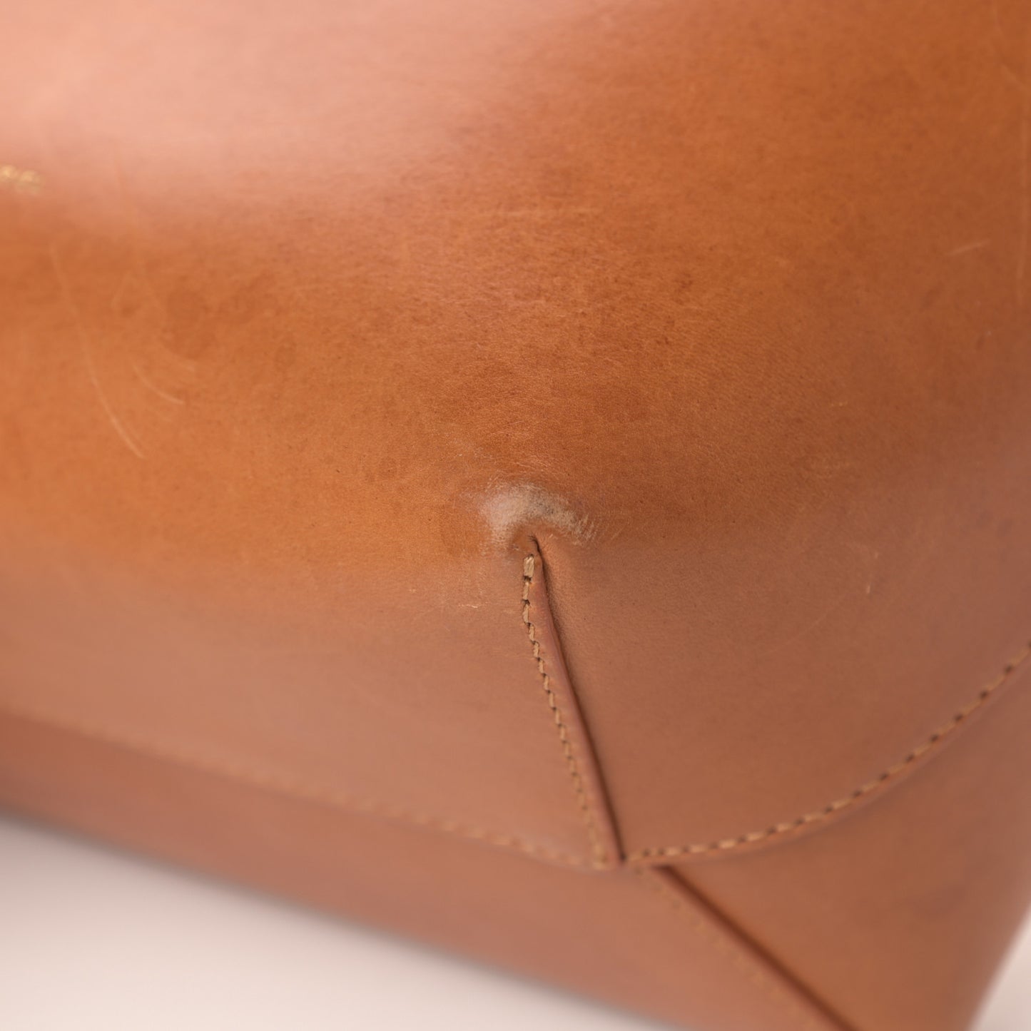 Vegetable Tanned Calfskin Mini Bucket Bag Cammello Natural