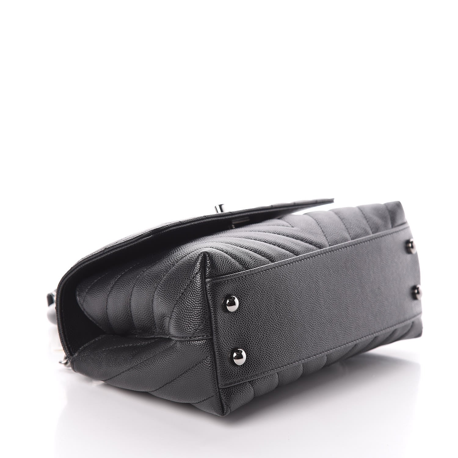 Chanel Caviar Chevron Quilted Mini Coco Handle Flap Black 4 of 10