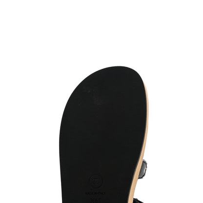 Chanel Laminated Goatskin Chain Sandals 36.5 Black 11 of 11