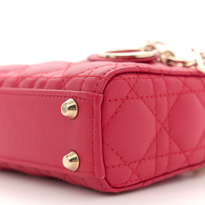 Christian Dior Lambskin Cannage Micro Lady Dior Red 10 of 12