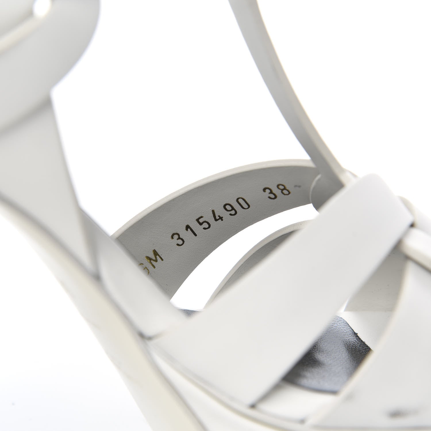 Saint Laurent Calfskin Tribute 75 Platform Sandals 38 White 8 of 8