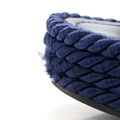 Valentino Garavani Calfskin Rockstud Torchon Espadrille 25/115mm Wedge Sandals 39 Pure Blue 12 of 12