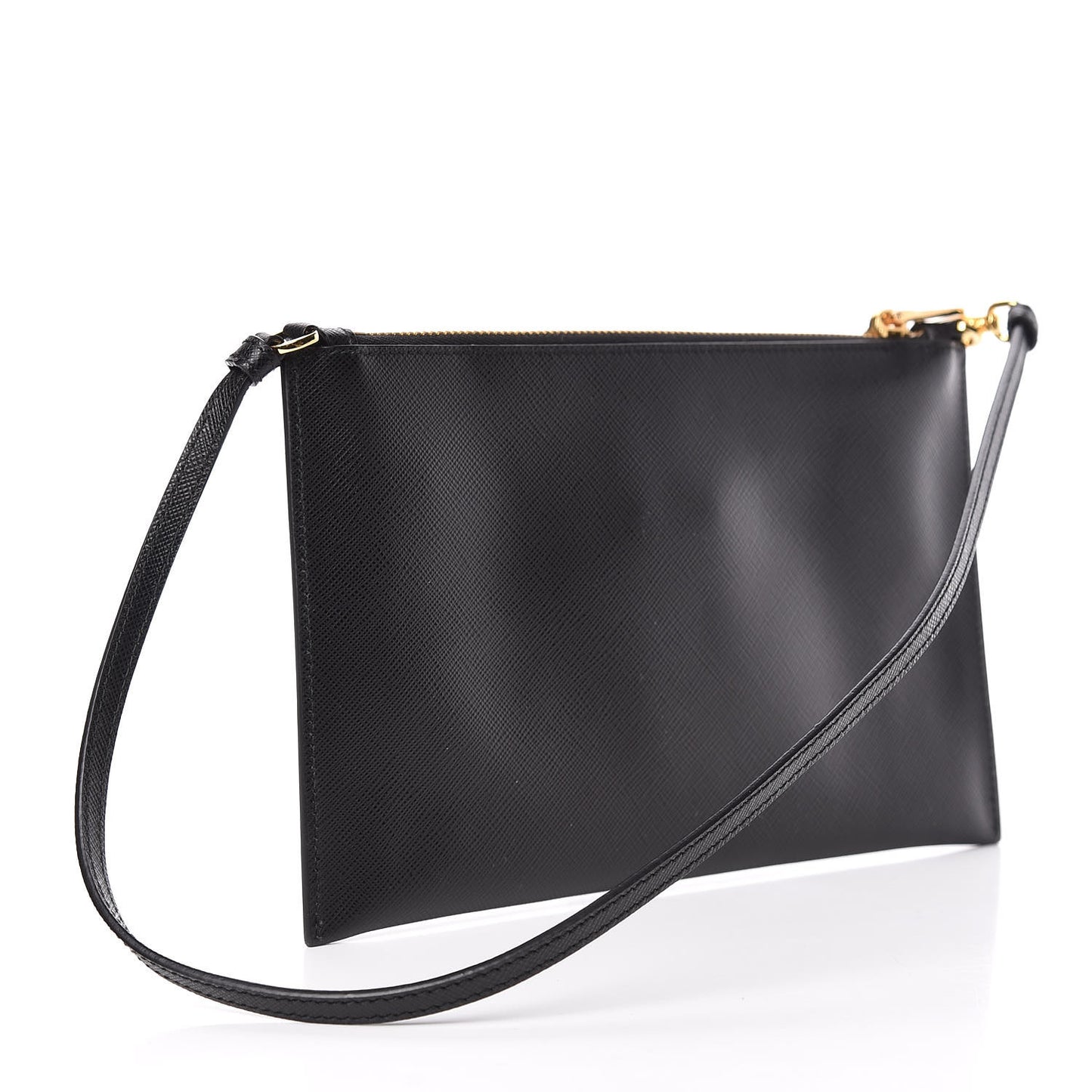 Saffiano Small Flat Pouch Black