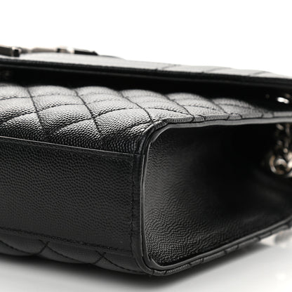 Saint Laurent Grain De Poudre Textured Mixed Matelasse Triquilt Medium Monogram Satchel Black 8 of 8