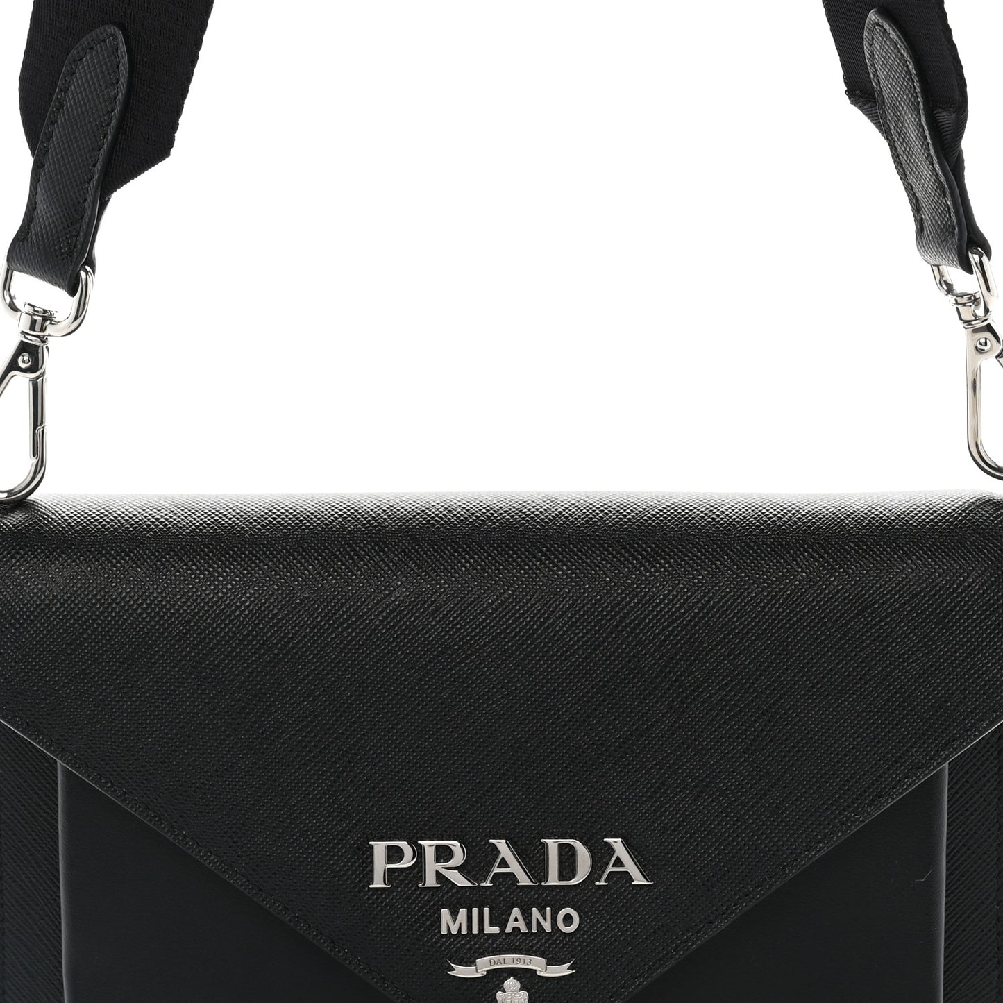 Saffiano City Calf Mini Envelope Bag Black