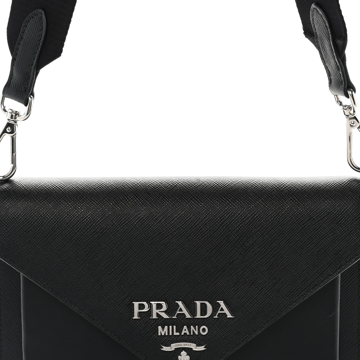 Prada Saffiano City Calf Mini Envelope Bag Black 8 of 11