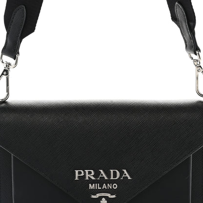 Prada Saffiano City Calf Mini Envelope Bag Black 8 of 11