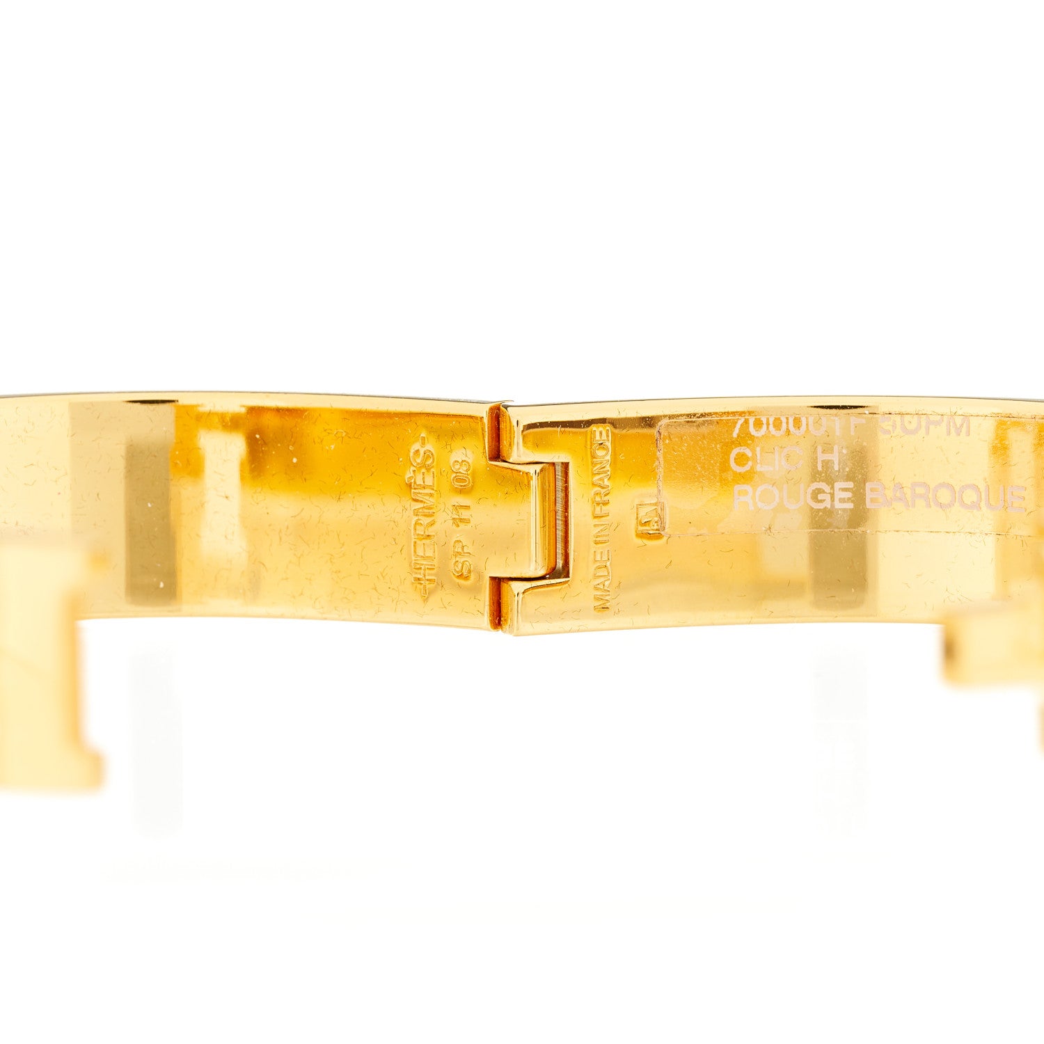 Hermes Enamel Narrow Clic Clac H Bracelet PM Rouge Baroque 4 of 6