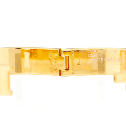 Hermes Enamel Narrow Clic Clac H Bracelet PM Rouge Baroque 4 of 6
