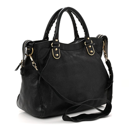 Balenciaga Chevre Gold Metallic Edge Hardware Velo Black 3 of 12