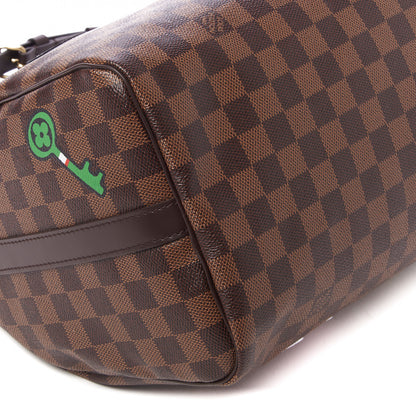 Louis Vuitton Damier Ebene Patches Speedy Bandouliere 30 6 of 8