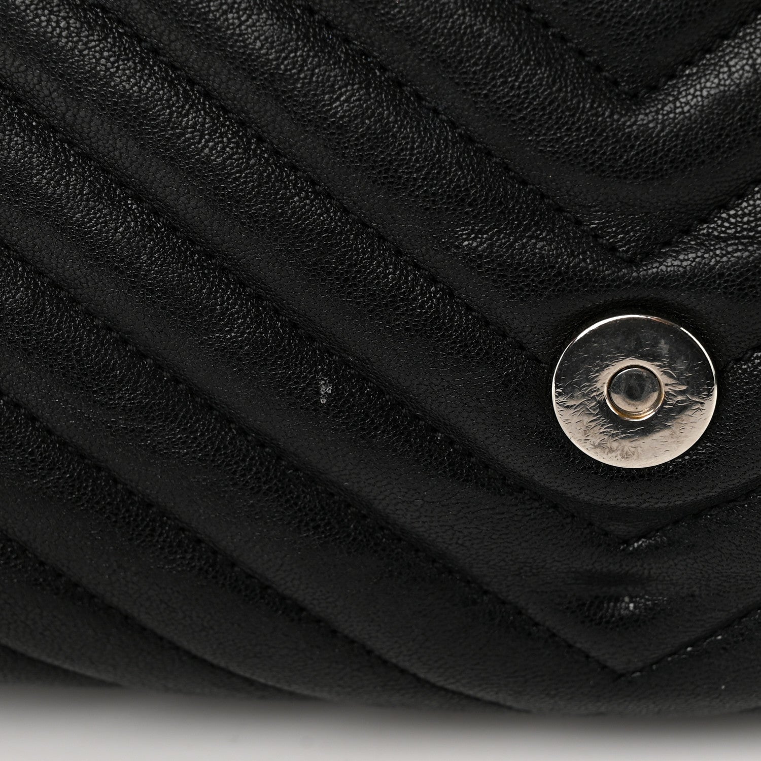 Saint Laurent Sheepskin Matelasse Chevron Monogram Large College Satchel Black 12 of 17