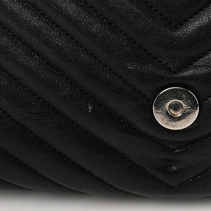 Saint Laurent Sheepskin Matelasse Chevron Monogram Large College Satchel Black 12 of 17