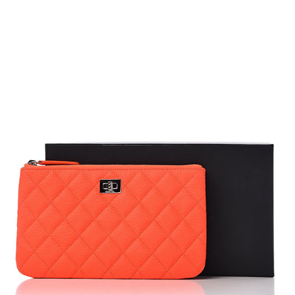 Chanel Goatskin Quilted Medium Reissue Cosmetic Case Orange 8 of 8