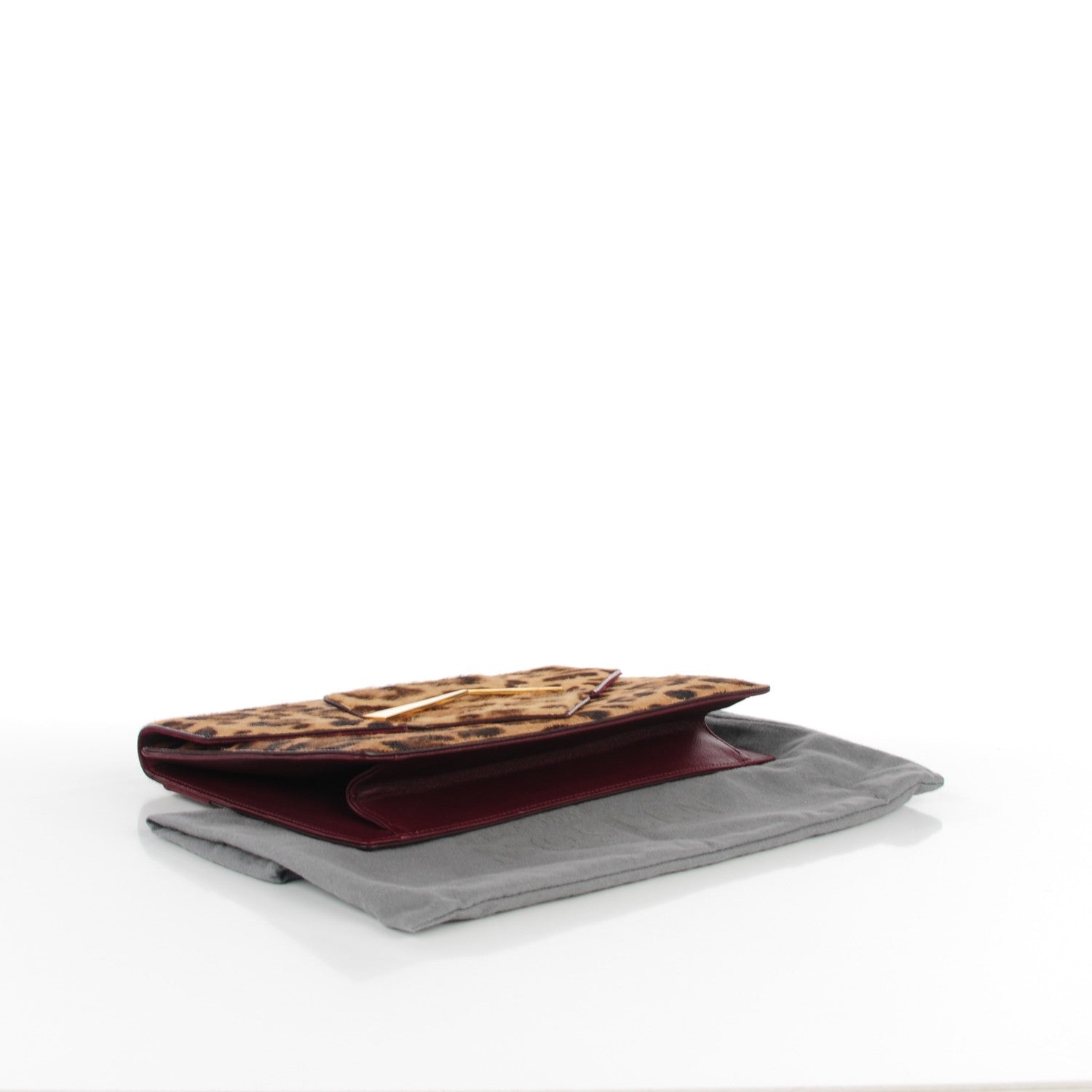 Alexander McQueen Pony Hair Leopard Print Clutch Bordeaux 4 of 6