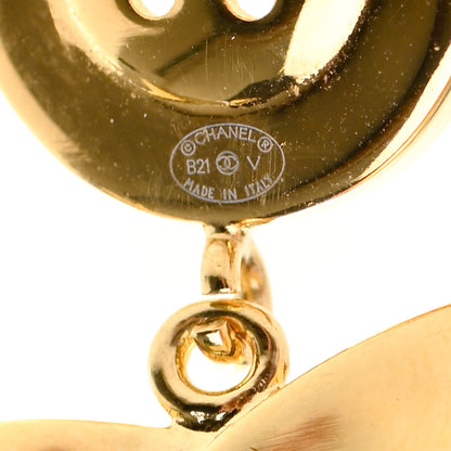 Chanel Metal Large Paris Button Earrings Gold 4 of 4