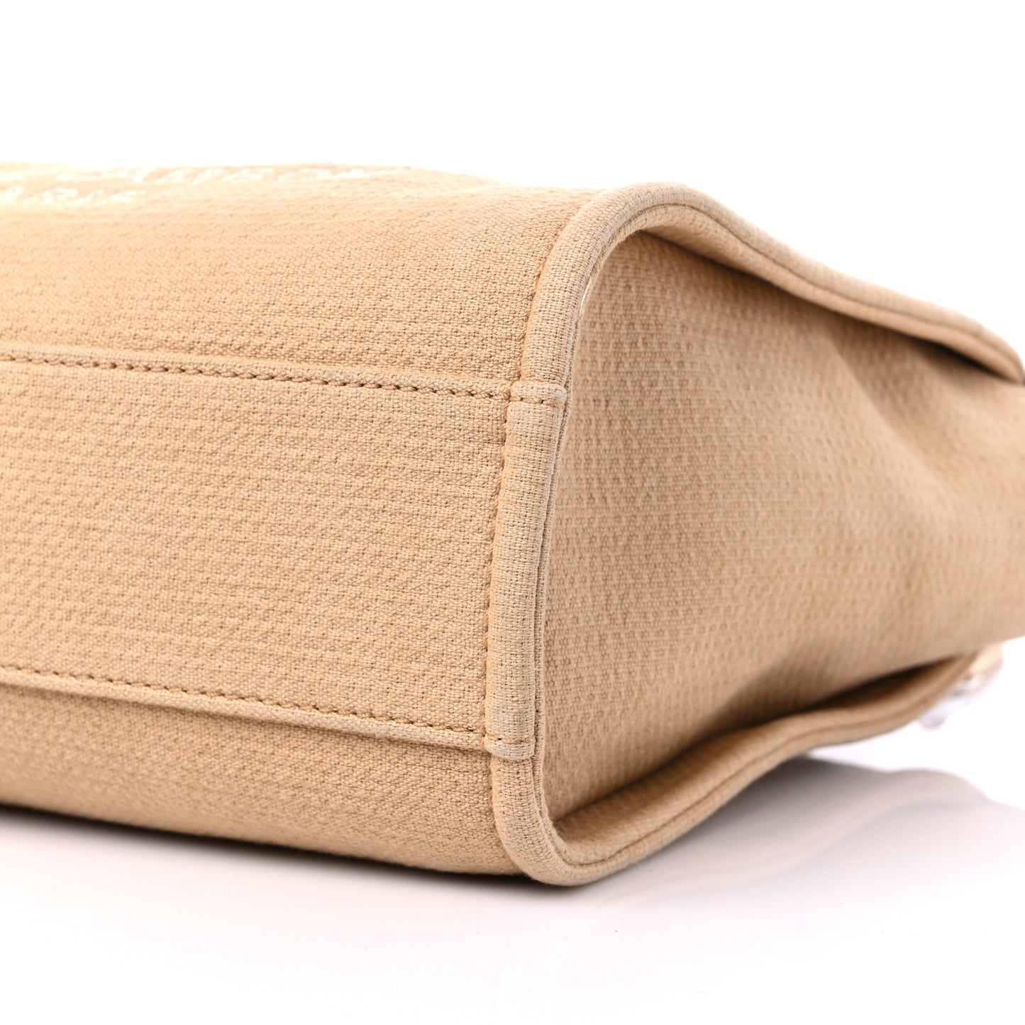 Mixed Fibers Small Deauville Tote Beige