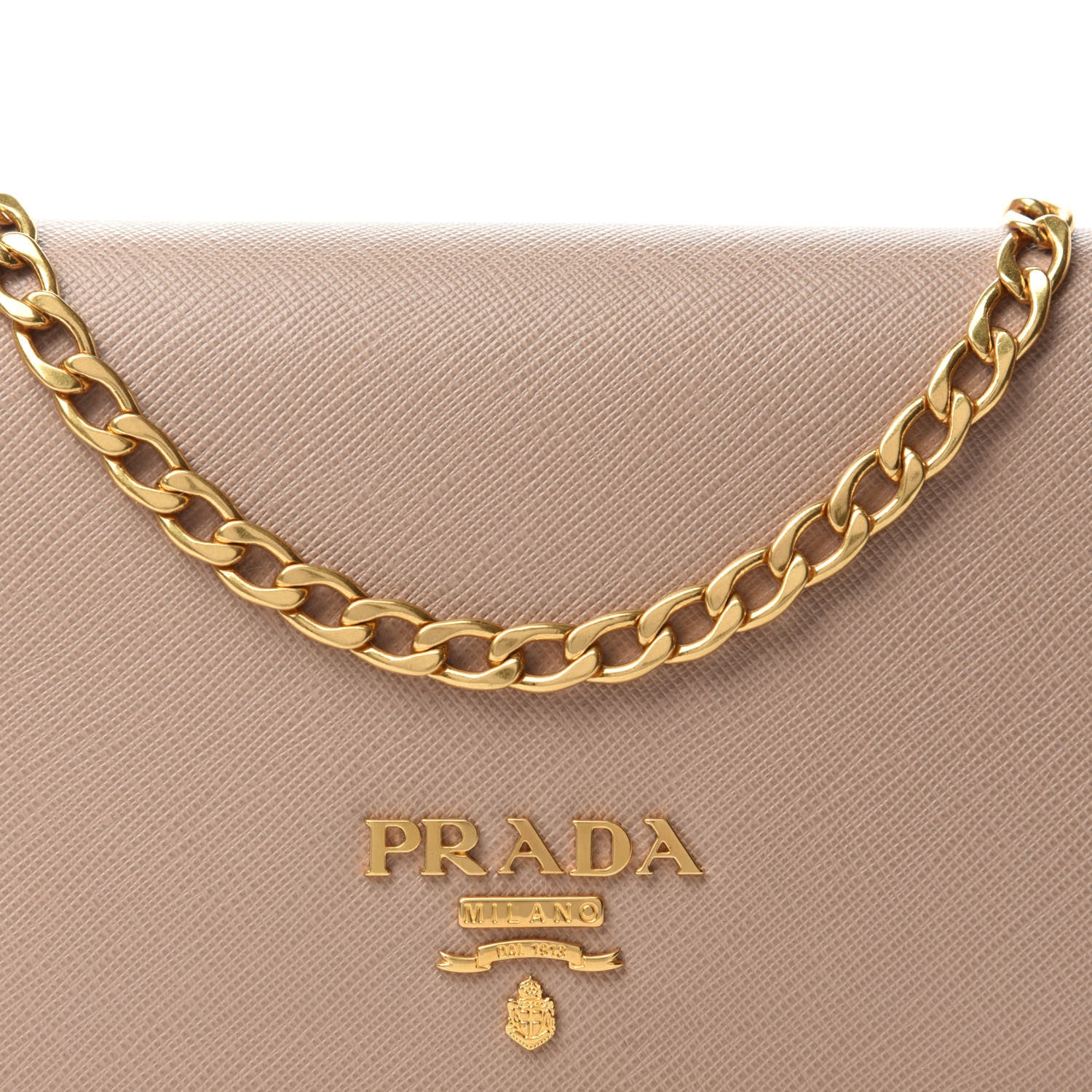 Prada Saffiano Lux Chain Wallet Cammeo 9 of 9
