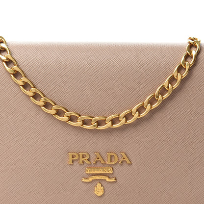 Prada Saffiano Lux Chain Wallet Cammeo 9 of 9
