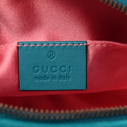Gucci Velvet Matelasse Embroidered GG Marmont Belt Bag 95 38 Pavone Cyan 6 of 9