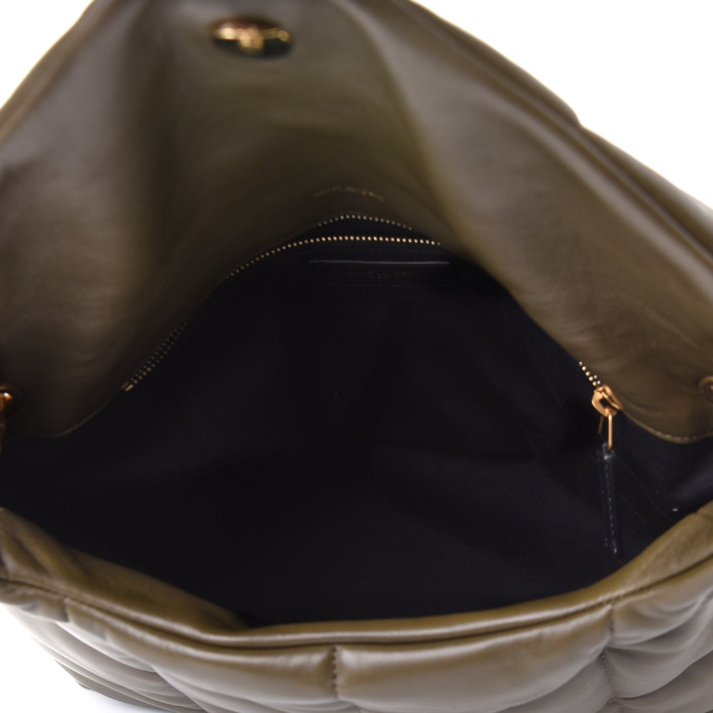 Lambskin Quilted Medium Loulou Puffer Monogram Chain Satchel Seaweed
