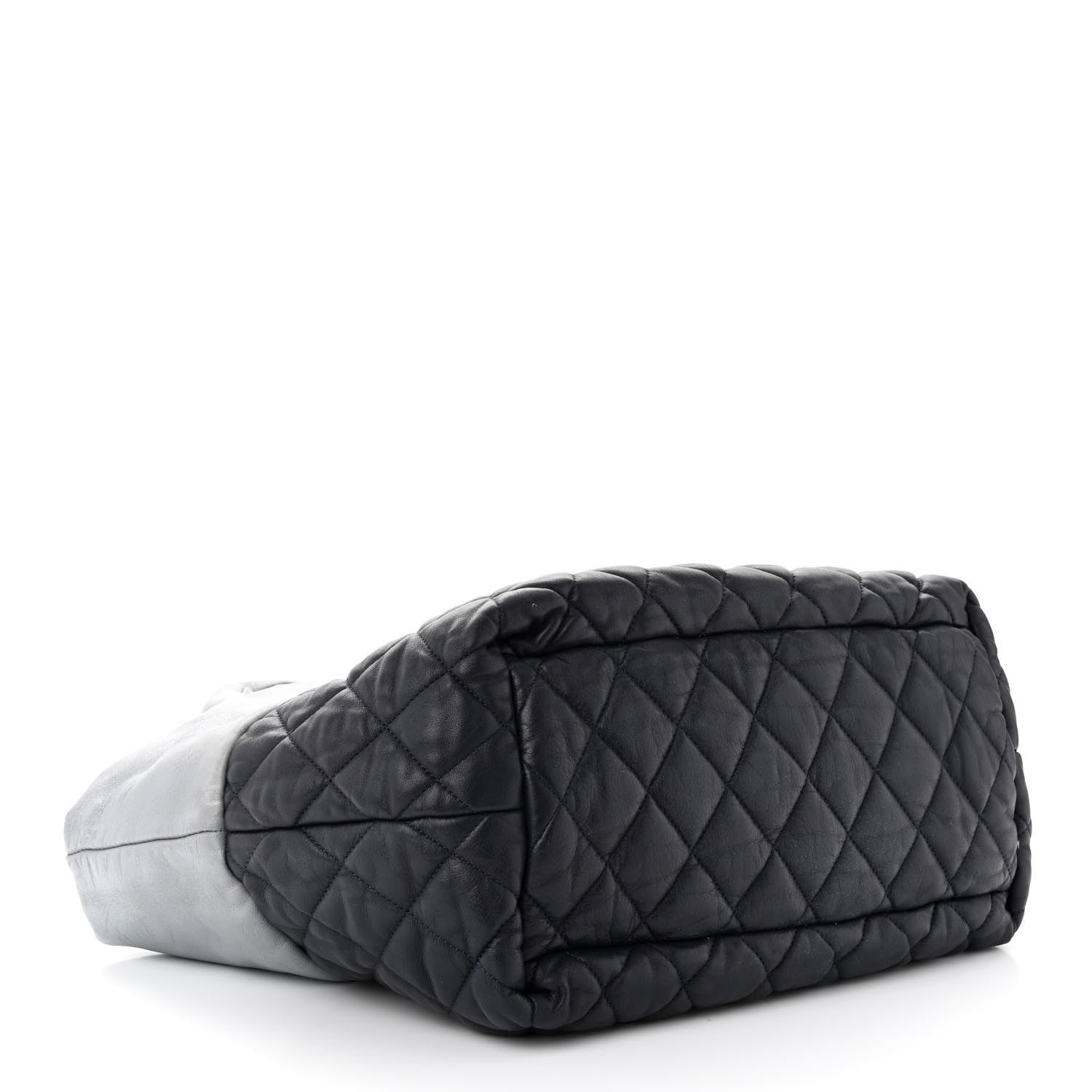 Chanel Metallic Lambskin Quilted Small Coco Cocoon Reversible Tote Light Grey 7 of 22