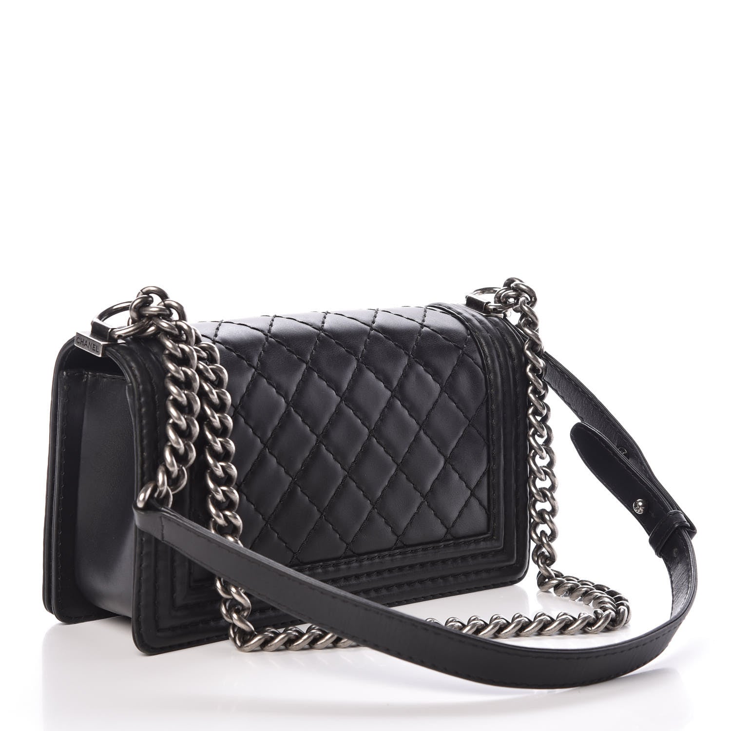 Chanel Calfskin Double Stitch Medium Boy Flap Black 3 of 9