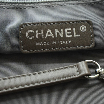 Chanel Leather Modern Chain Tote Metallic Blue 8 of 9