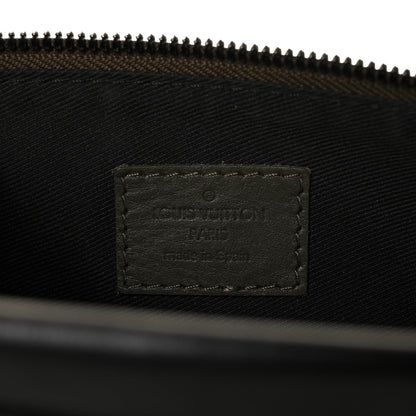 Louis Vuitton Calfskin Monogram Shadow Double Flat Messenger Black Khaki 7 of 11