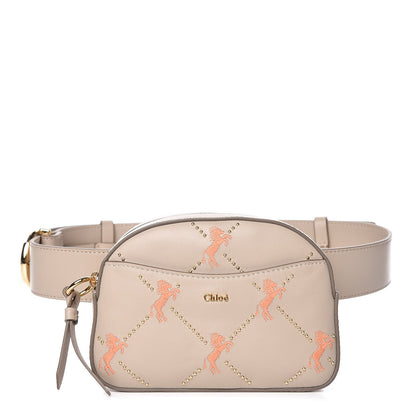 Chloe Smooth Calfskin Little Horses Embroidered Signature Belt Bag Pastel Grey 1 of 9