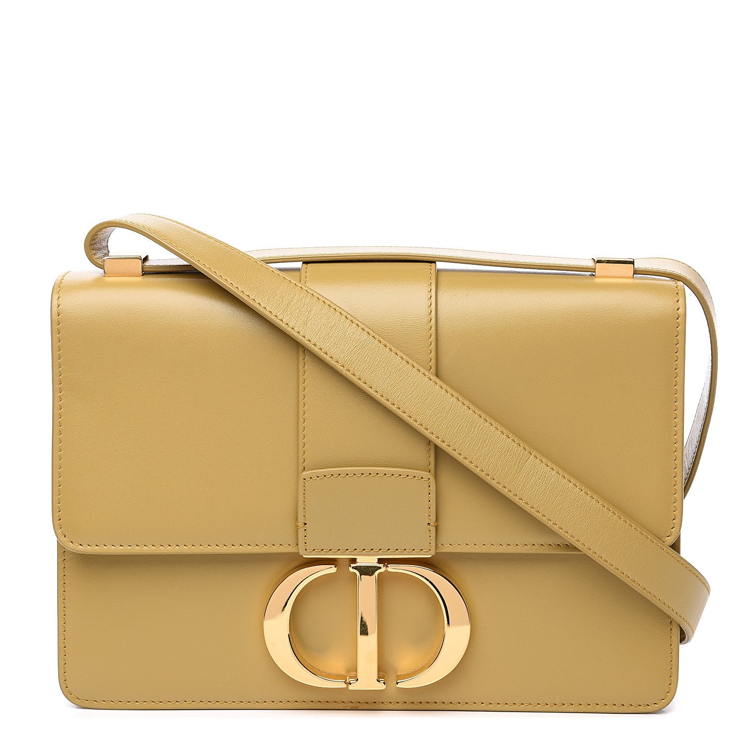 Christian Dior Calfskin 30 Montaigne Flap Bag Mustard 1 of 10