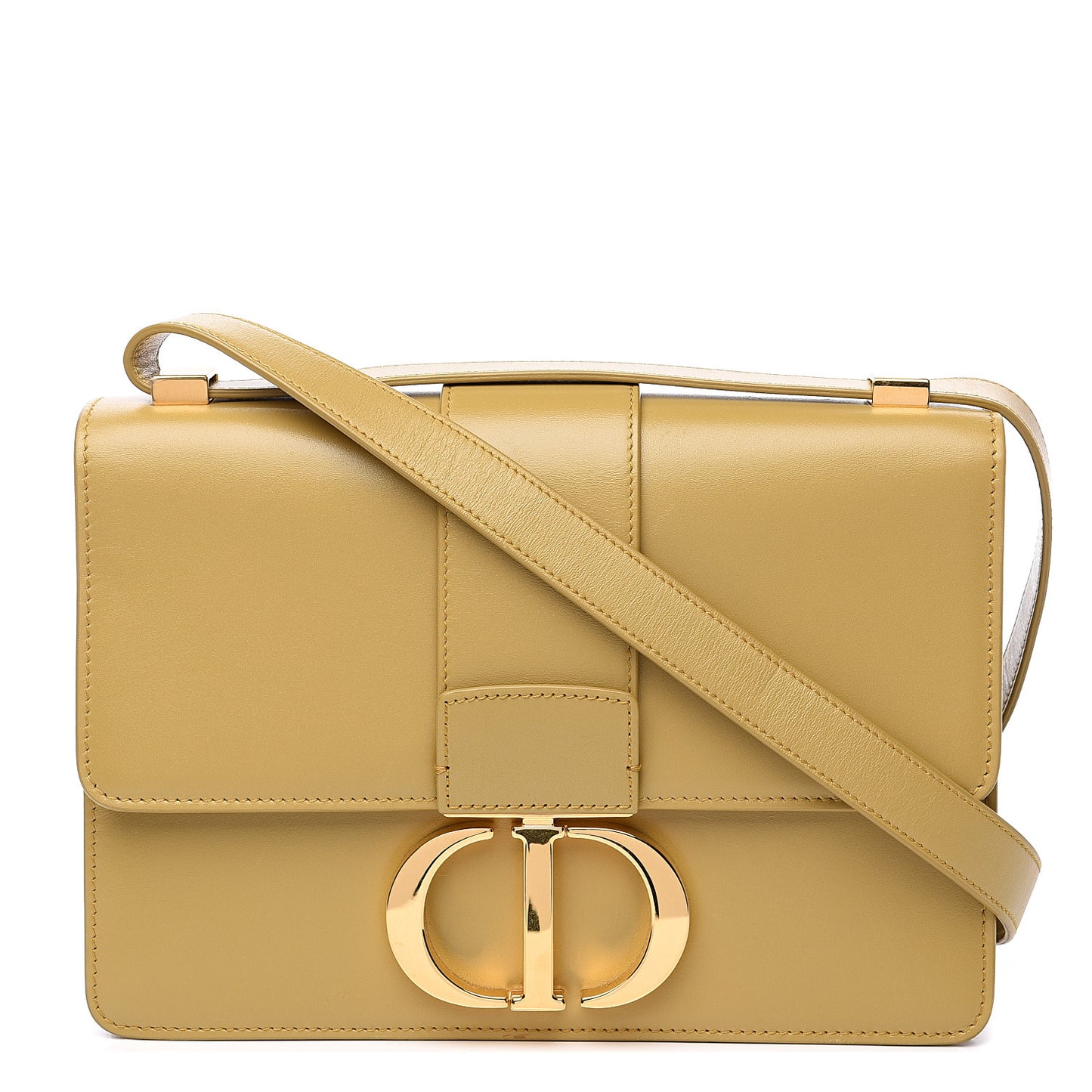 Calfskin 30 Montaigne Flap Bag Mustard