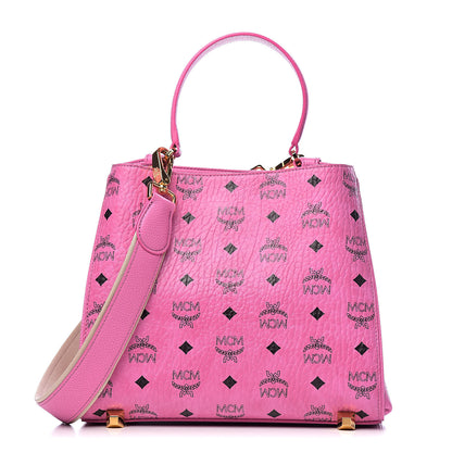 MCM Visetos Small Corina Shoulder Bag Pink 1 of 10