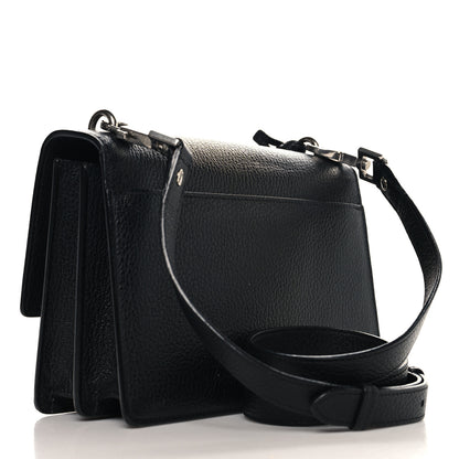 Saint Laurent Grained Calfskin Medium Monogram Sunset Satchel Black 3 of 9