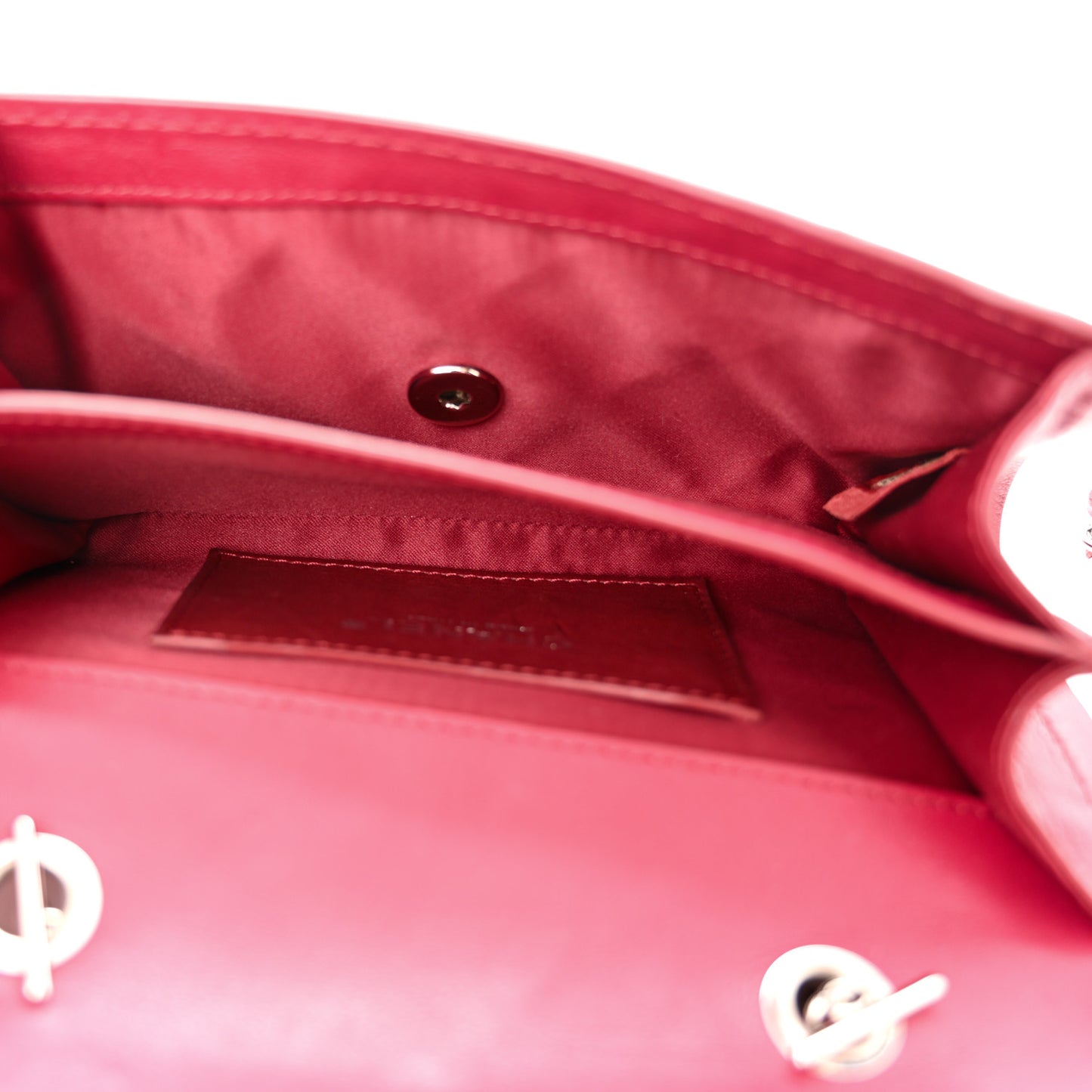 Calfskin Stitched Clutch Flap Red