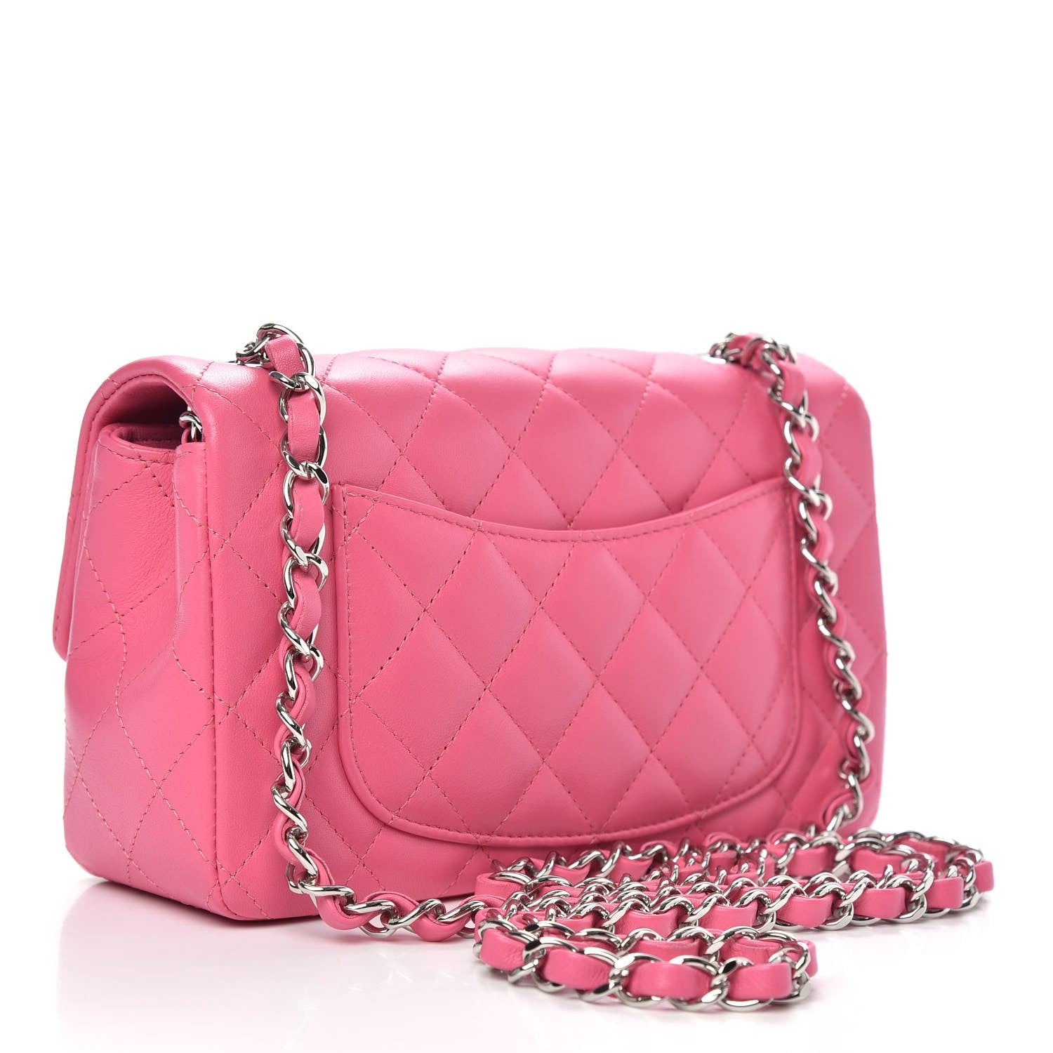 Chanel Lambskin Quilted Mini Rectangular Flap Pink 3 of 10