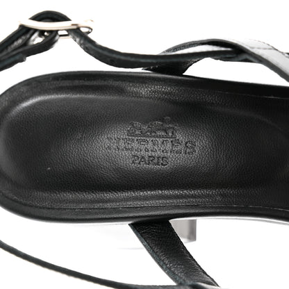 Hermes Calfskin Eve 60 Sandals 40 Black 7 of 7